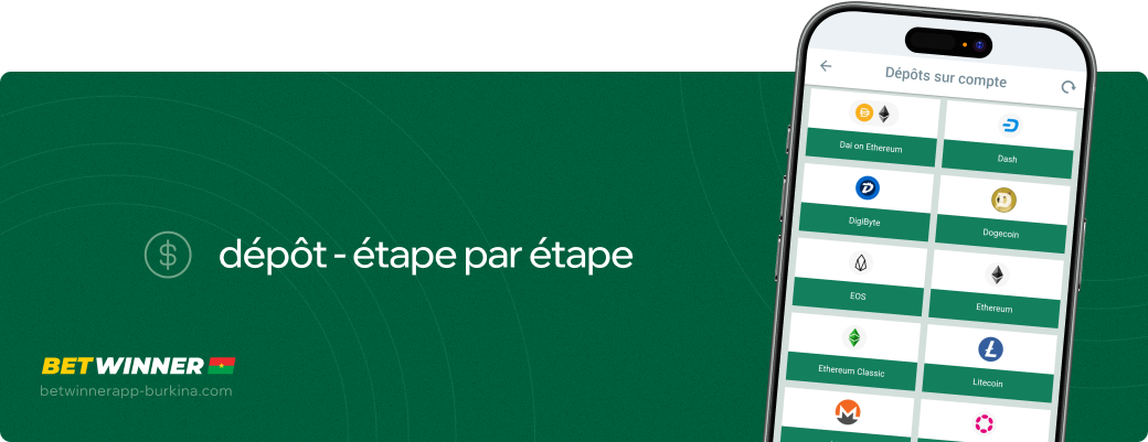 Dépôt - étape par étape Betwinner apk Burkina Faso